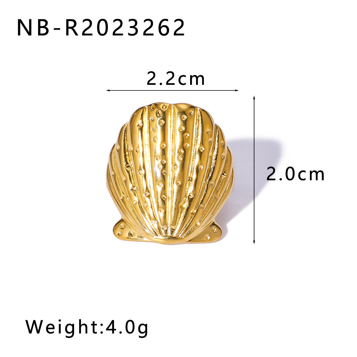 Open Ring Star Shell Textured Star Geometric Stainless Steel Electroplating Rings