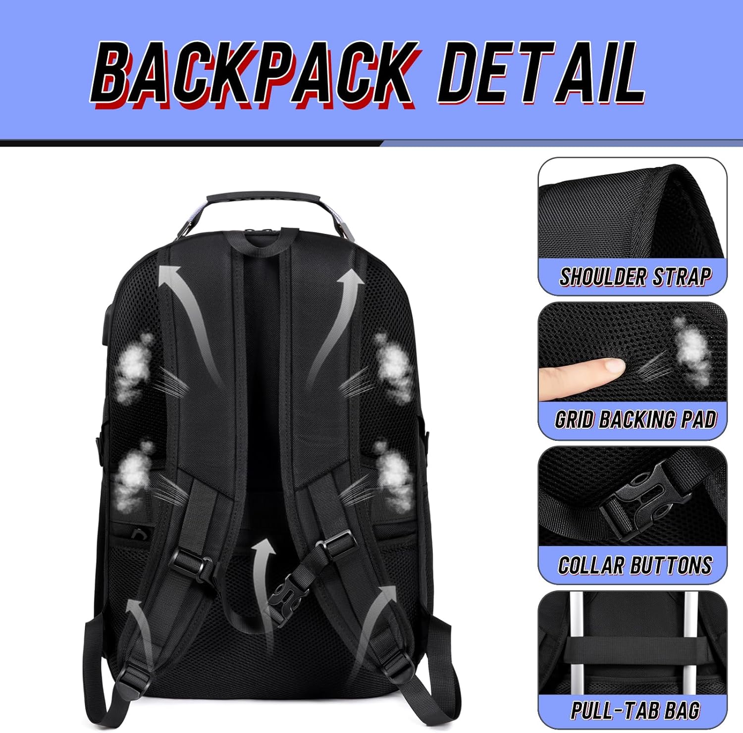 Z-MGKISS Travel Backpack, 50L Extra Large Travel Laptop backpack, Travel Backpack for Men Women with TSA Airline Approved Luggage Bussiness Backpack, Black