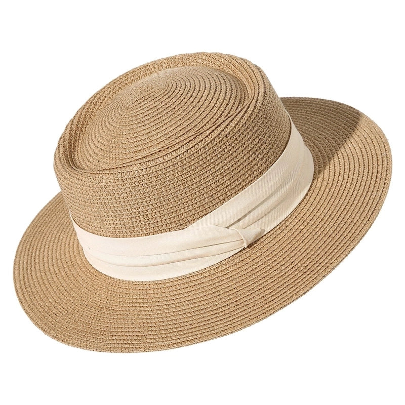 Women's Basic Hawaiian Vacation Solid Color Short Brim Sun Hat