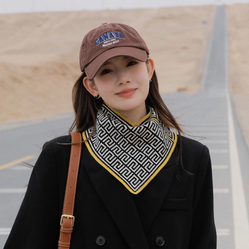 Women's Classic Style Geometric Solid Color Artificial Wool Acrylic Scarf