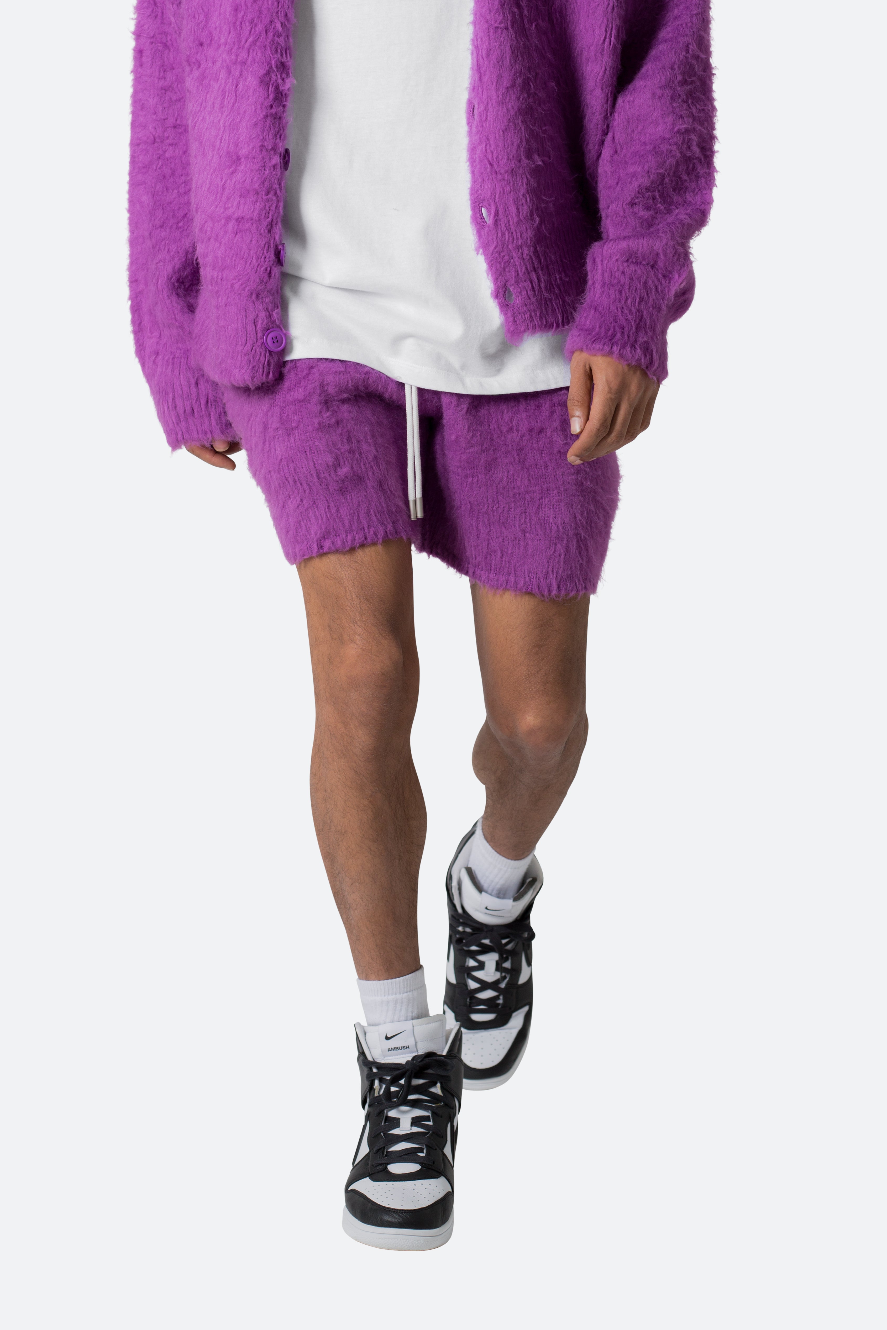 Fuzzy Sweatshorts - Purple