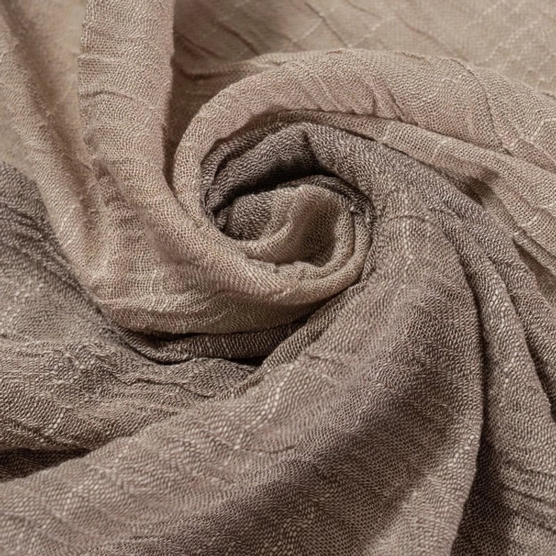 Spring And Autumn Thin Cotton And Linen Scarf Natural Wrinkle Left And Right Color-matching Cotton Scarf