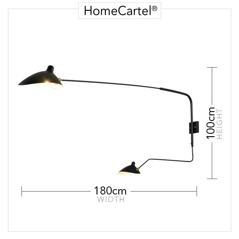 Hagar Double Trois | Mid-Century Wall Lamp