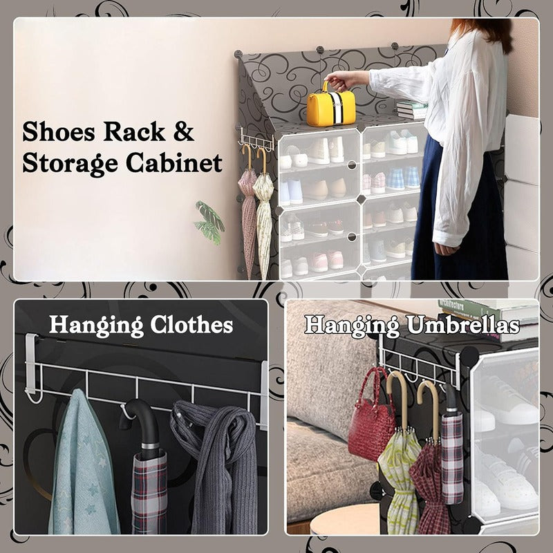 2 Column 9 Layer 8 Door Shoe Rack. Dust proof Shoe Cabinet with Door