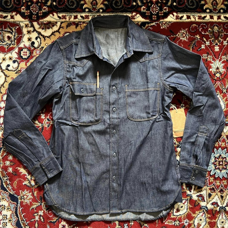 American Vintage Denim Long Sleeve Casual Shirt