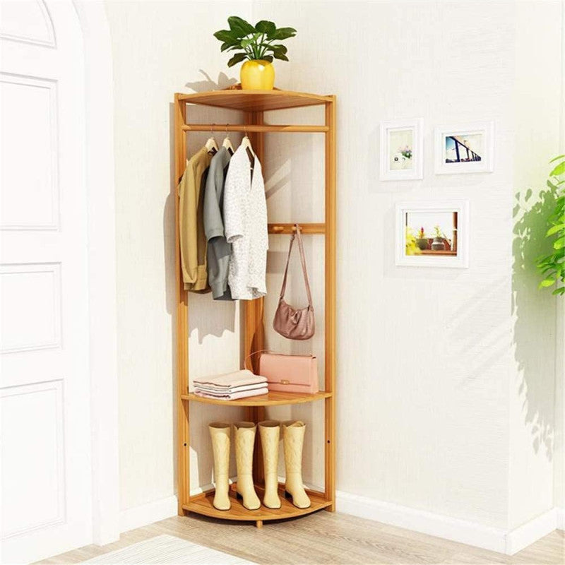 MULTI-FUNCTIONAL CORNER CLOTHES STAND WITH HOOKS