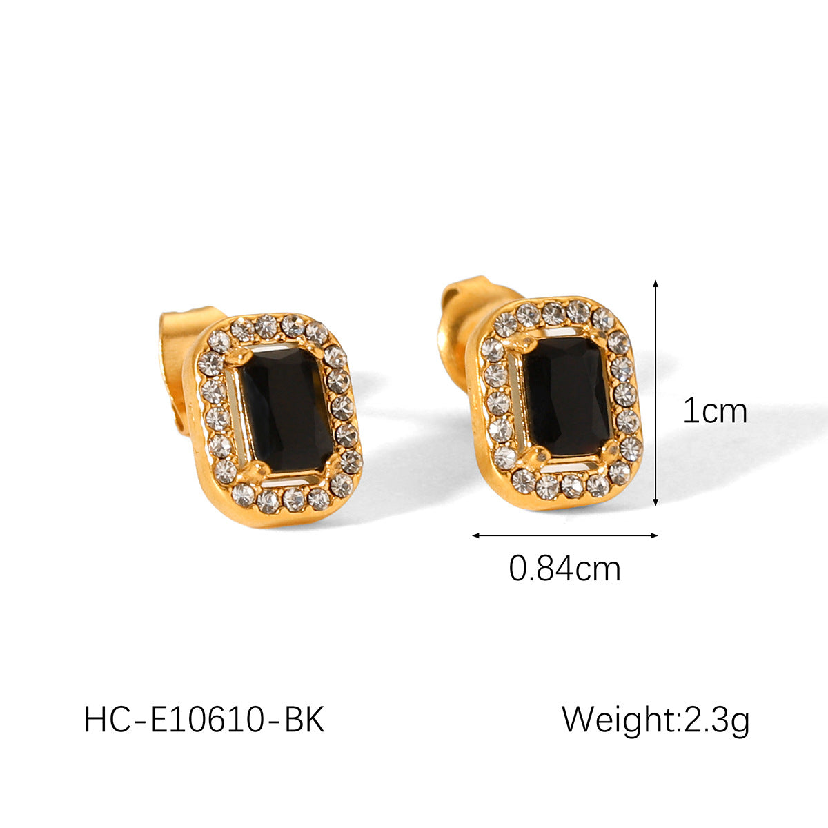 Ins Style Stainless Steel Bow Earrings Inlaid Zircon Earrings Female Titanium Steel 18K Gold-Plated Earrings