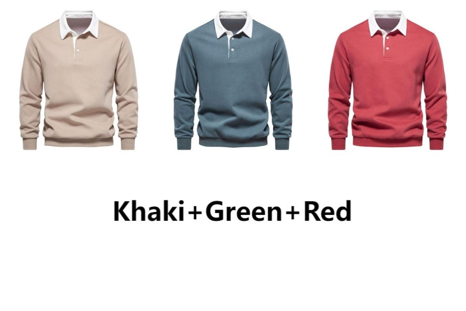 🔥Hot Sales - 49% OFF🎉Men's Casual Cotton Long Sleeve Lapel Sweatshirt