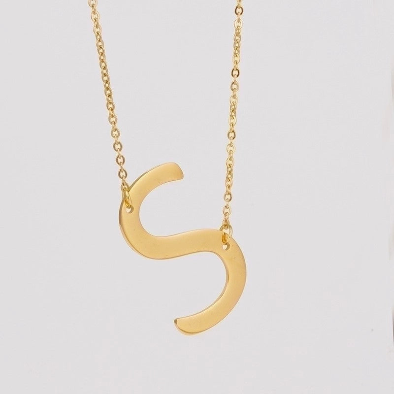 Fashion Letter 304 Stainless Steel 18K Gold Plated Plating Stainless Steel Necklaces
