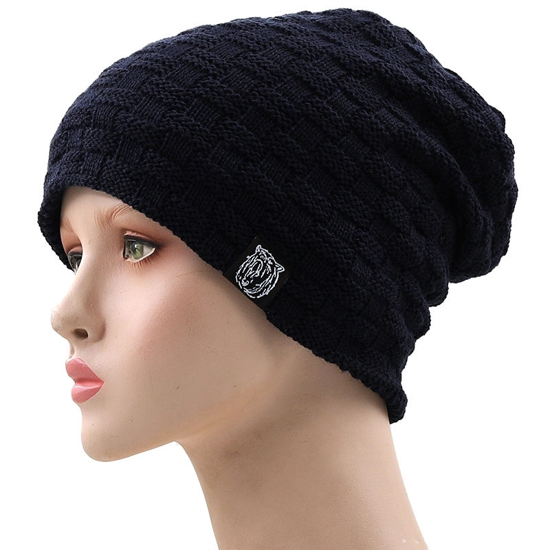 Simple Fashion Solid Color Knitted Thick Woolen Hats