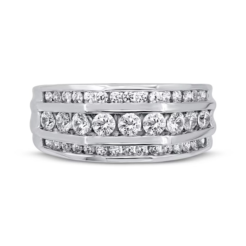 Men's Diamond Wedding Ring 1-1/2 ct tw 10K White Gold