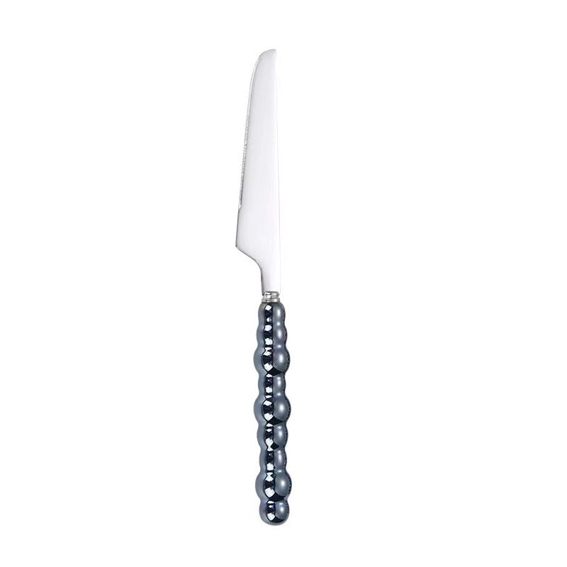 Ceramic Pearl Handle Stainless Steel Knife. Fork And Spoon Creative Light Luxury Western Food Hotel Steak Knife Dessert Spoon Tableware Suit