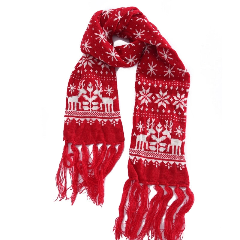 Christmas Gift Snowflake Elk Thickened Wool Couple Warm Scarf Scarf