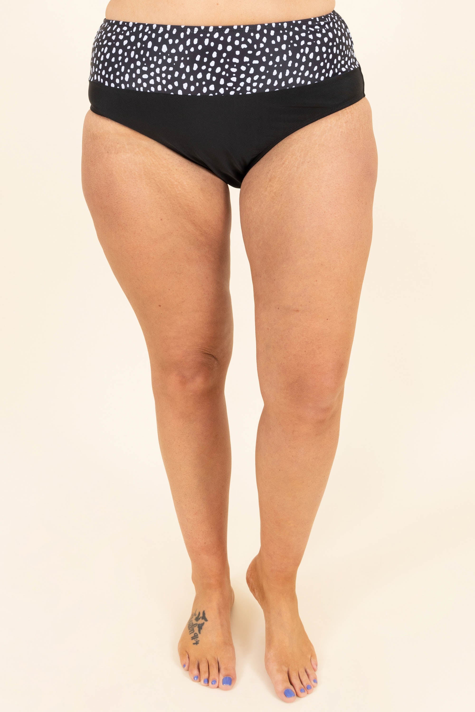 Hidden Islands Swim Bottom. Black/Dalmatian