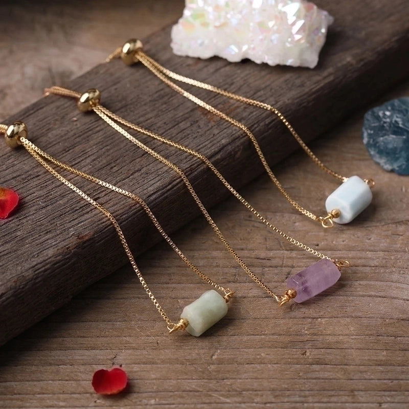 Minimalist Irregular Agate Metal Patchwork Bracelets