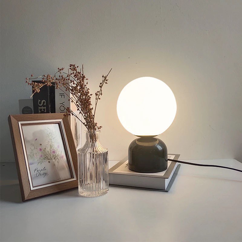 Minimalist Globe Table Lamp with High quality MARBLE Base