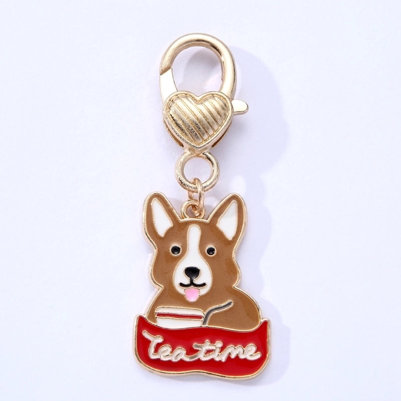 Cute Pet Dog Alloy Drip Oil Pendant Jewelry Accessories