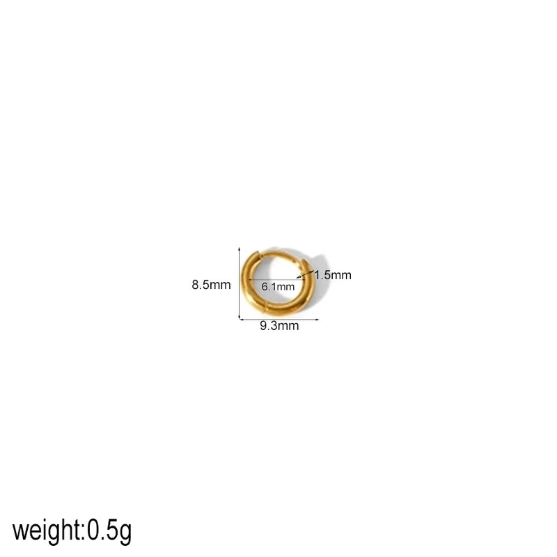 1 Piece IG Style Geometric Circle Plating 304 Stainless Steel 18K Gold Plated Hoop Earrings