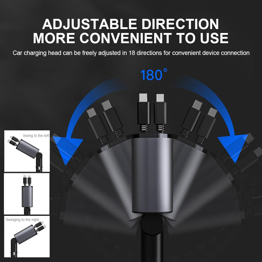 HOT SALE 49% OFF - Fast Charge Retractable Car Charger