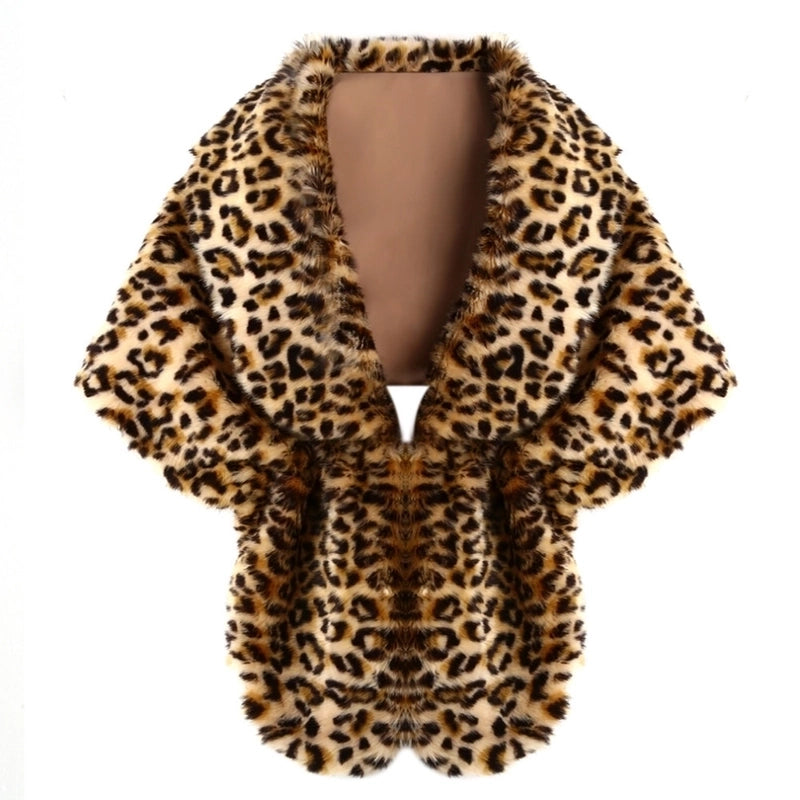 Women's Elegant Solid Color Faux Fur Polyester Shawl