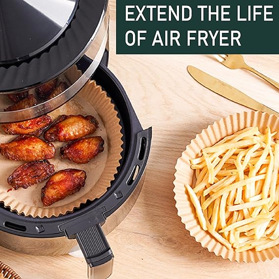 Air Fryer Pad Paper. Air Fryer Liners 100 Pcs- Non-Stick