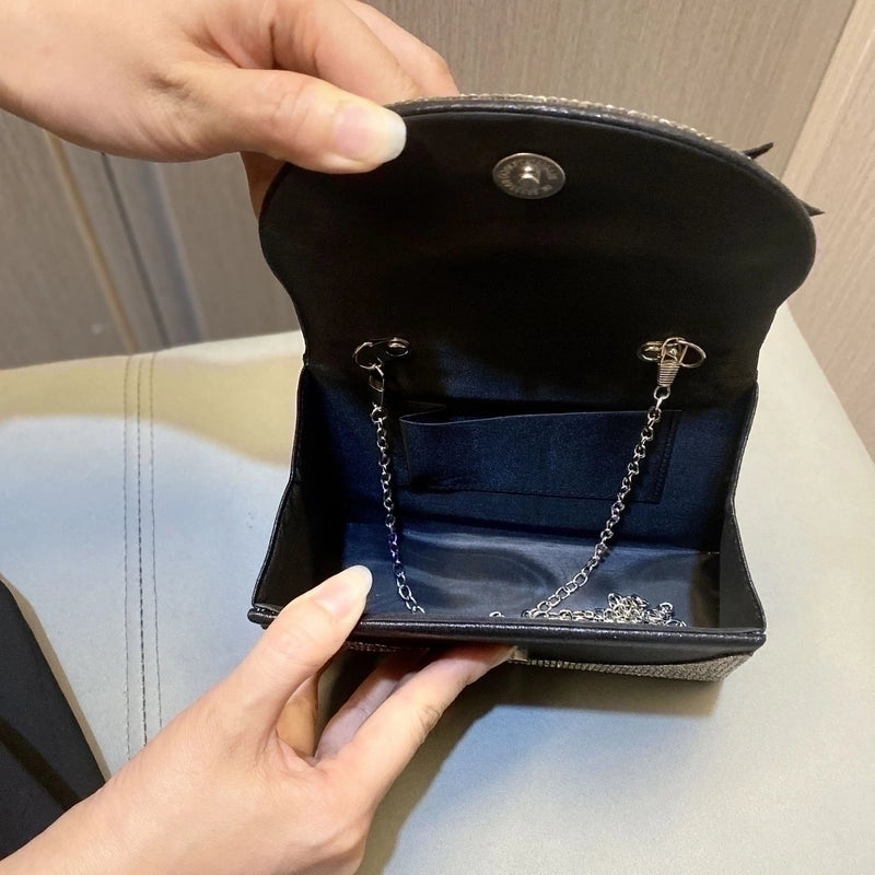 Women's Polyester Bow Knot Elegant Square Magnetic Buckle Evening Bag