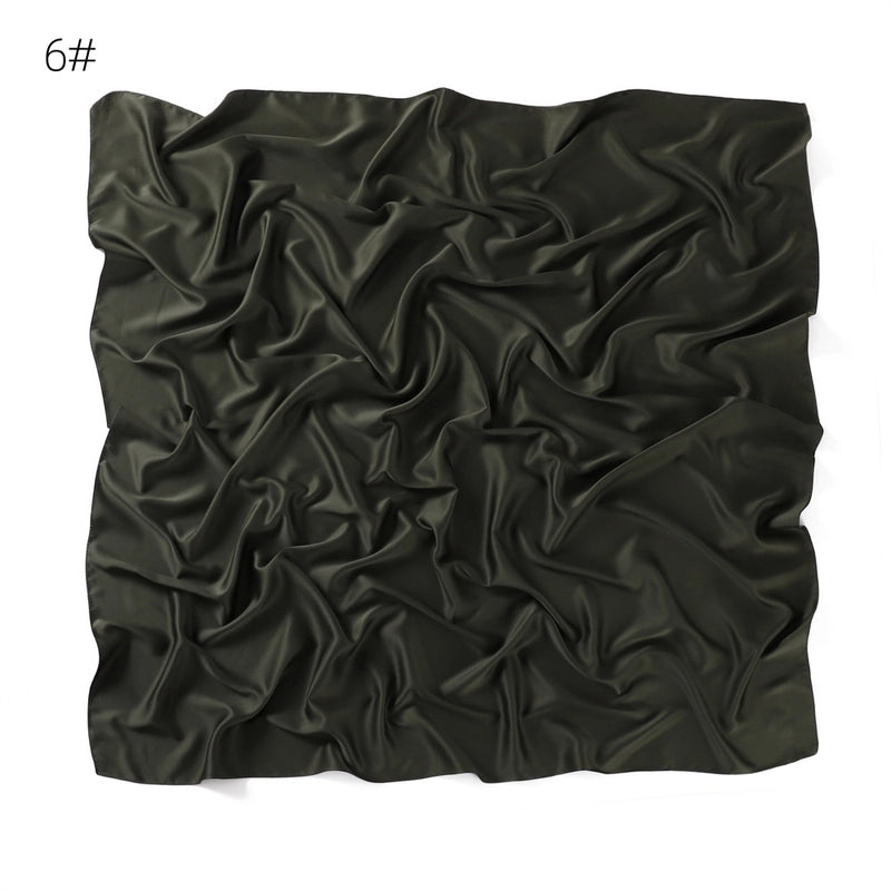 Women's Minimalist Solid Color Satin Silk Scarf
