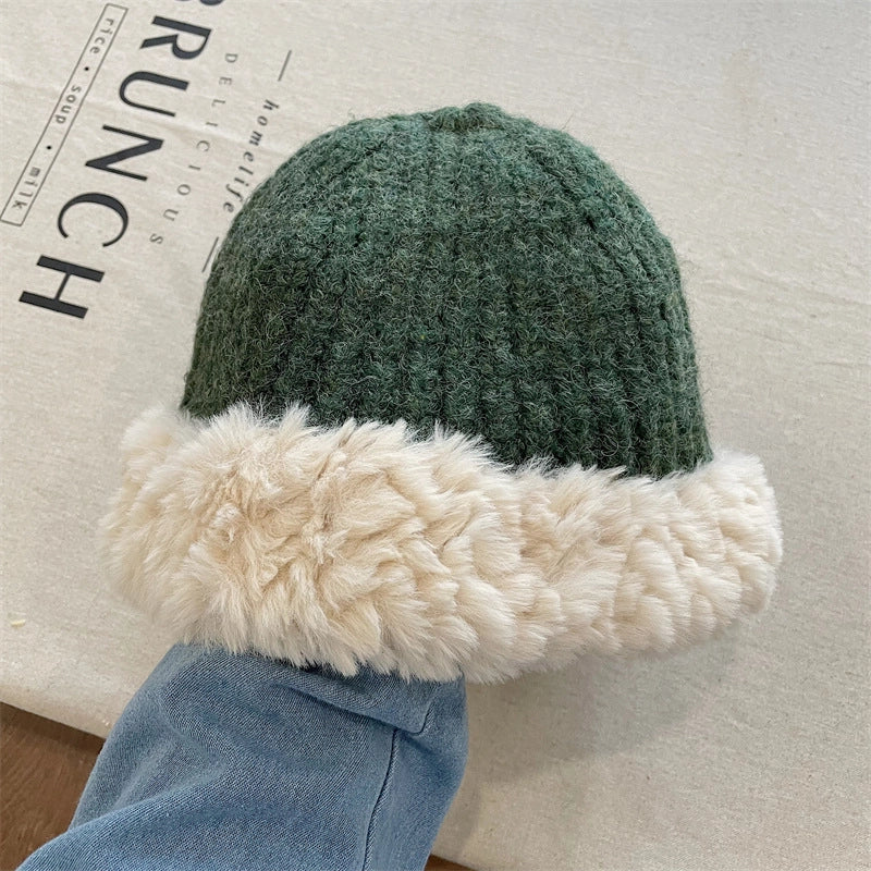 Women's Cute Retro Sweet Solid Color Eaveless Wool Cap