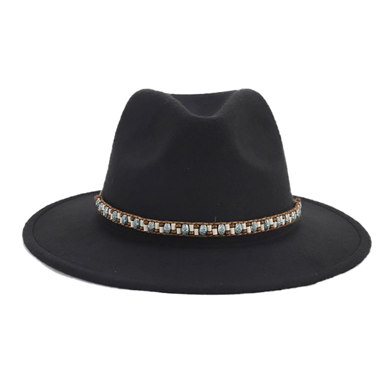 New Black Hat Panama Hat Western Denim Jazz Hat Vintage Felt Hat