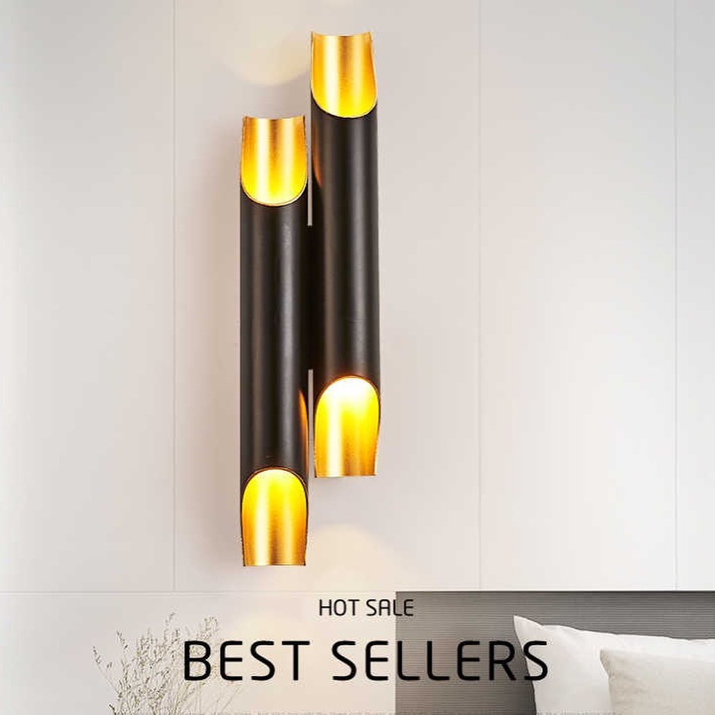 Modern Wall Sconce with Gold Accents