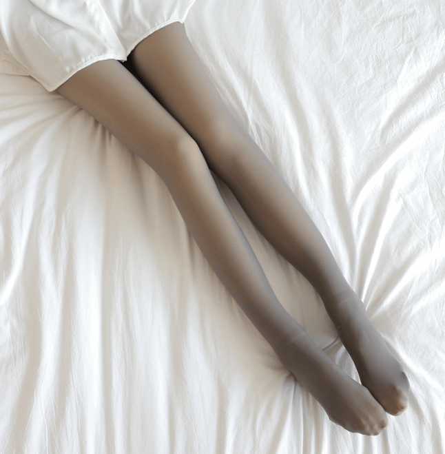 Fake Translucent Warm Plush Lined Elastic Tights