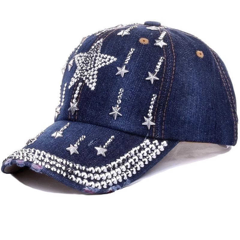 Unisex Classic Style Star Rhinestone Baseball Cap