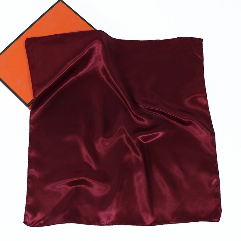 Women's Minimalist Solid Color Polyester Silk Scarf