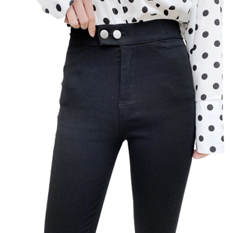 High Waist Skinny Jeans With Elastic