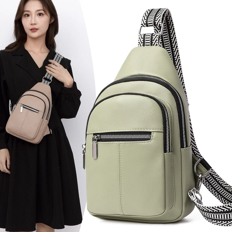 Women's Basic Sports Solid Color Pu Leather Waist Bags
