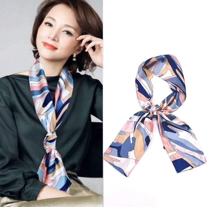 Women's Elegant Minimalist Geometric Chiffon Printing Silk Scarf
