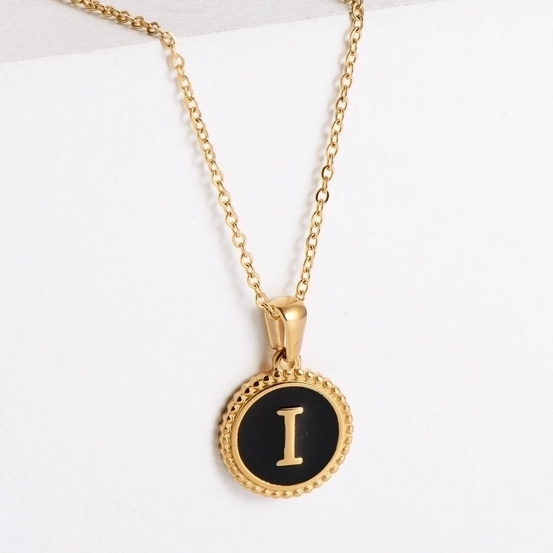 Fashion Letter 304 Stainless Steel No Inlaid 18K Gold Plated Plating Stainless Steel Necklaces