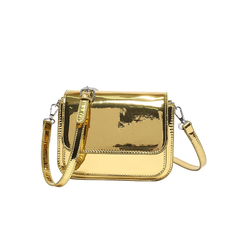 Texturized Small Bag Summer Women's Bag -style Simple Shoulder Bag Patent Leather Ginny Face Crossbody Bag