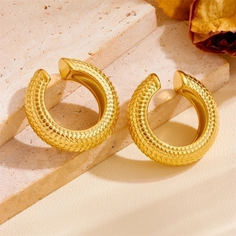 1 Pair Minimalist Classic Style C Shape U Shape Plating Titanium Steel Titanium Steel 18K Gold Plated Ear Cuffs