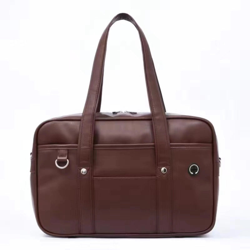 Women's Medium Pu Leather Solid Color Business Vintage Style Square Zipper Shoulder Bag