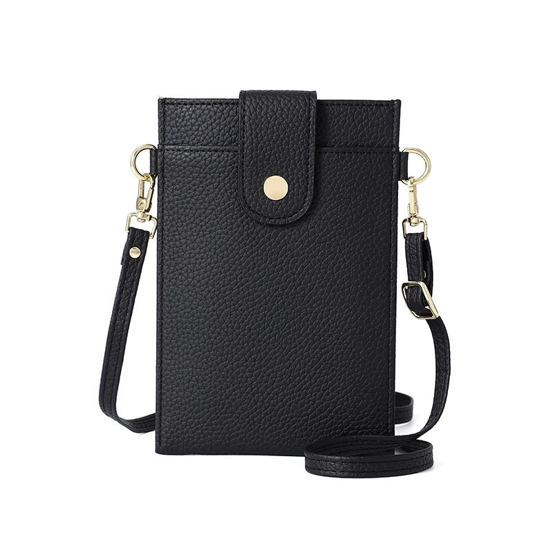 Women's Pu Leather Solid Color Classic Style Square Flip Cover Phone Wallets