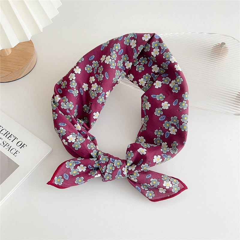Women's Minimalist Flower Cotton And Linen Printing Scarf