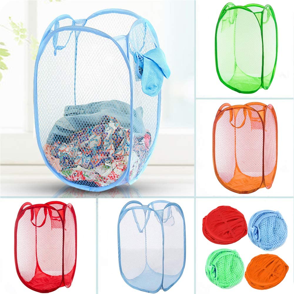 3 Mesh Popup Laundry Hamper Foldable & Portable Basket Organizer (3 Pcs)