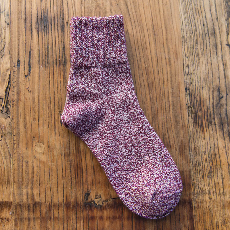 Retro Solid Color Thickened Warm Wool Socks