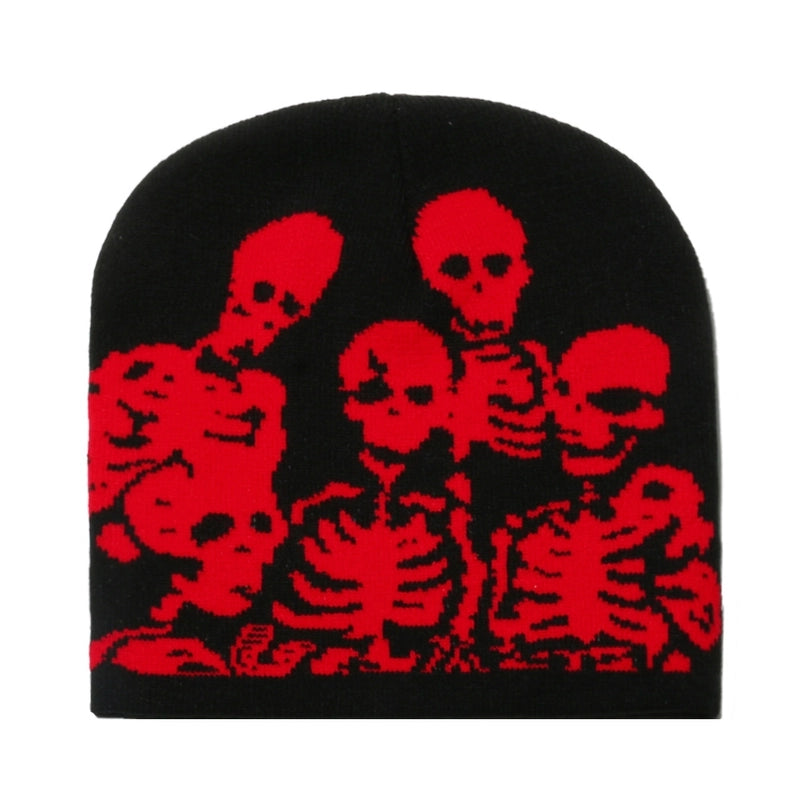 Men's Exaggerated Punk Streetwear Skull Skull Eaveless Wool Cap