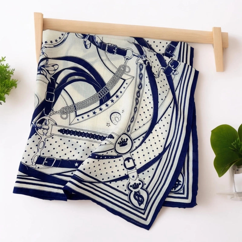 Women's Casual Elegant Minimalist Printing Satin Printing Silk Scarf