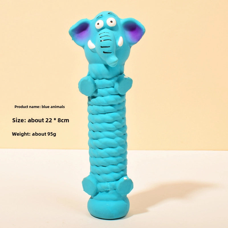 Pet Latex Toy Standing Rope Elephant Hippo Animal Shape Molar Bite Resistant Latex Vocal Dog Toy