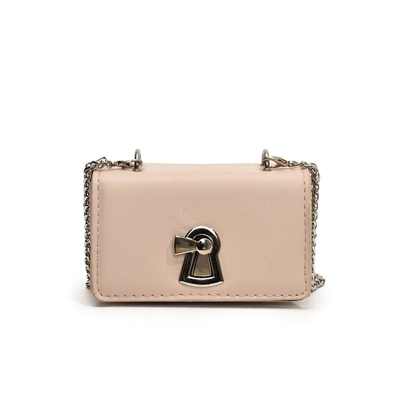Women's Pu Leather Solid Color Vintage Style Classic Style Square Lock Clasp Crossbody Bag