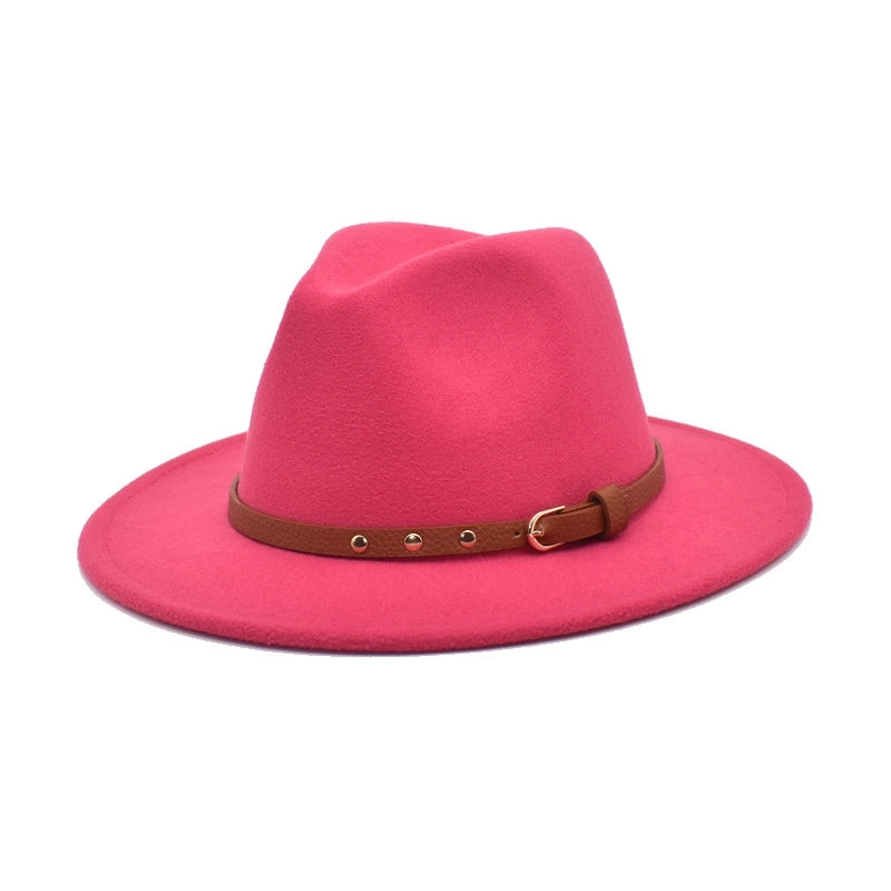 Autumn And Winter New Woolen Jazz Hat Women's Outdoor Travel Fedora Hat Men's Hat Top Hat