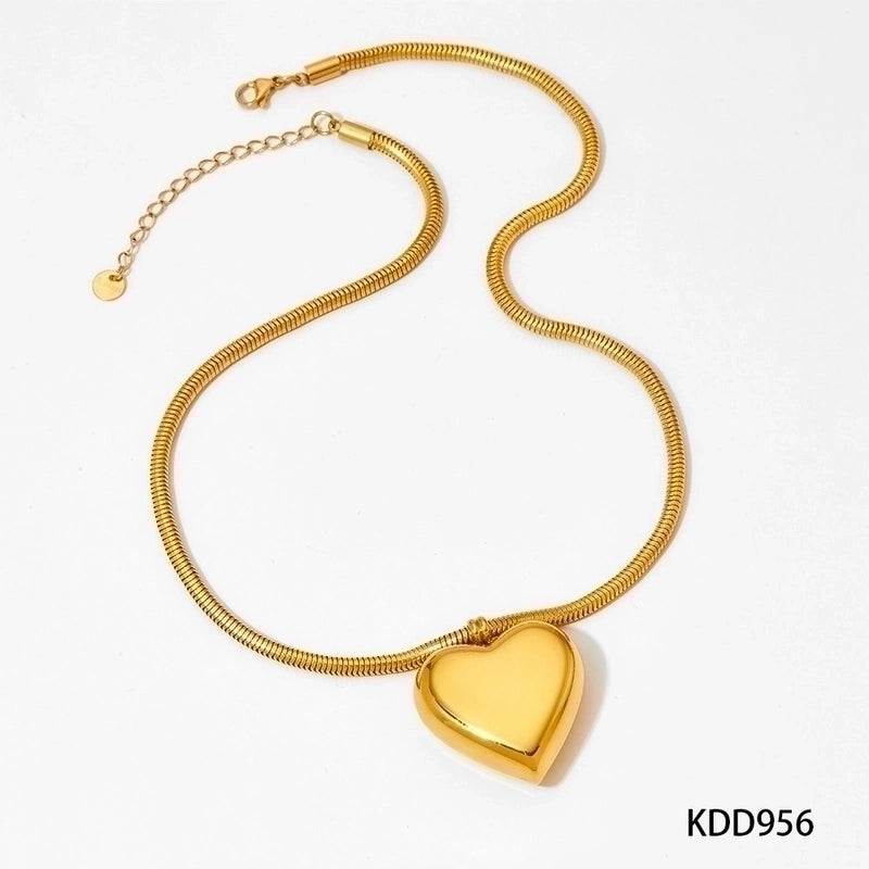 304 Stainless Steel 16K Gold Plated White Gold Plated Gold Plated Casual Minimalist Plating Heart Shape Pendant Necklace